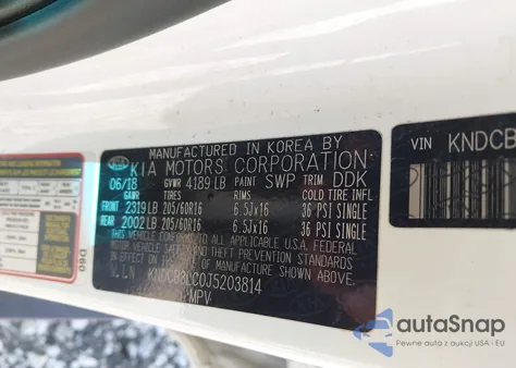 2018 Kia Niro Lx from USA, damaged, VIN KNDCB3LC0J5203814